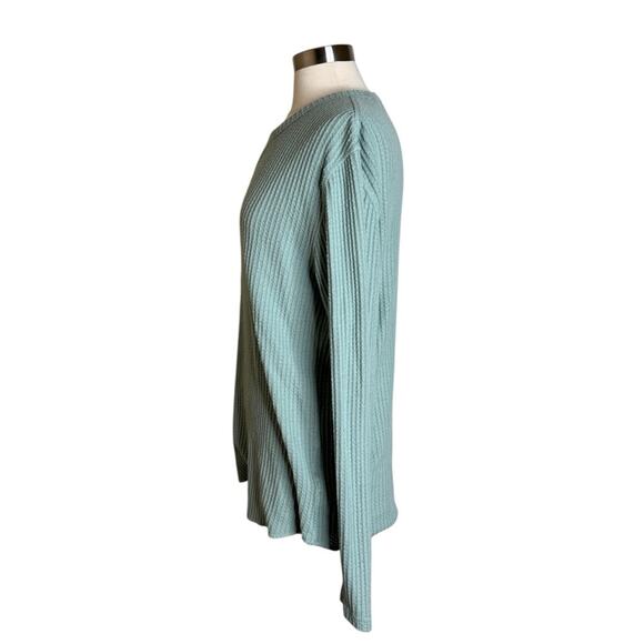 Urban Outfitters Mint Green Waffle Knit Long‎ Sleeve Thermal Top Women’s Large - Picture 3 of 10